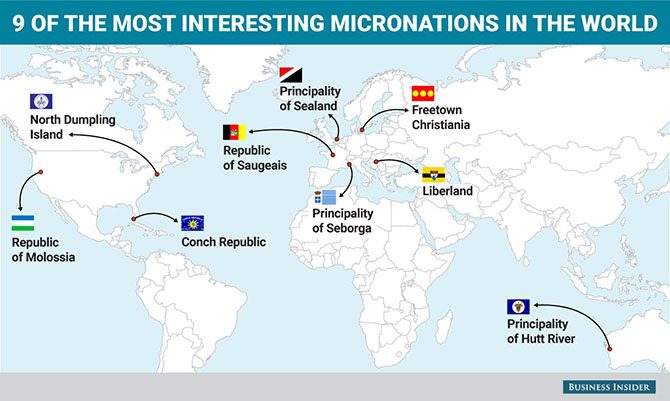 9 самых необычных самопровозглашённых «держав» планеты