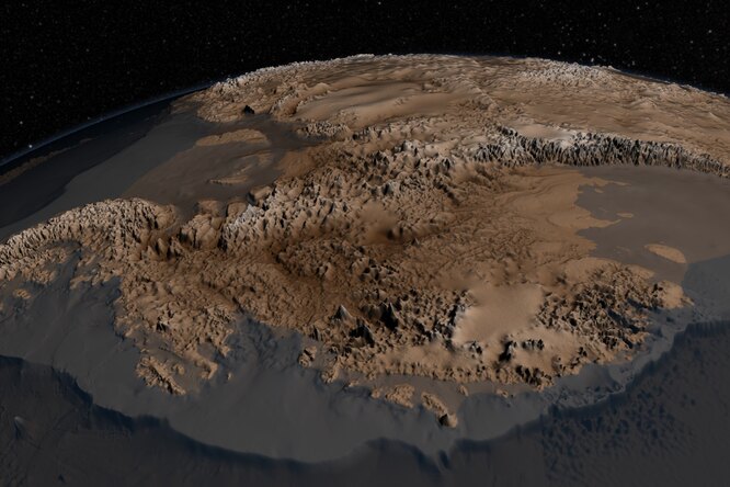 Удивительное зрелище: как будет выглядеть Антарктида, если лед на ней растает
