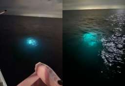 Таинственный объект излучающий мощный свет снят на видео исследовательским судном в Мексиканском заливе