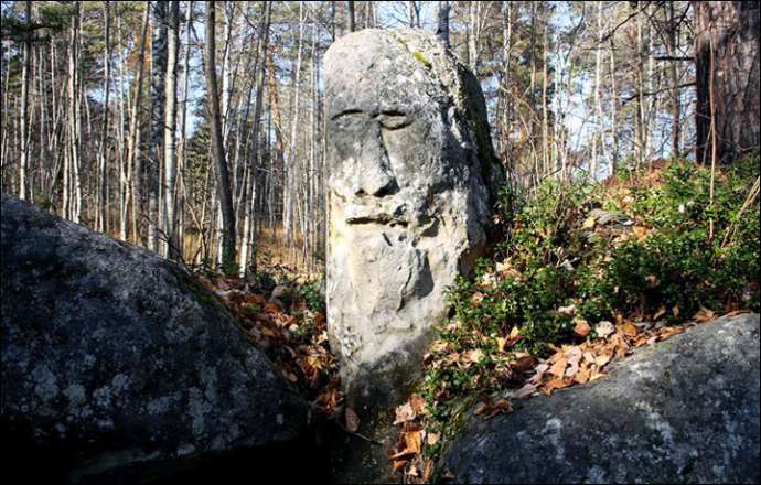 Загадка Усть-Тасеевского каменного идола с переделанным лицом (7 фото)