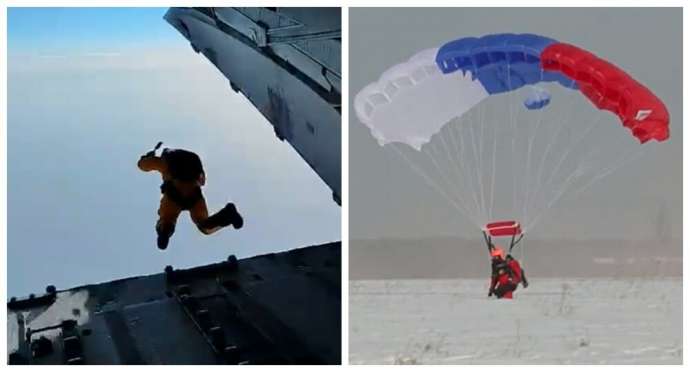 Россияне первыми в мире совершили прыжок из стратосферы на Северный полюс