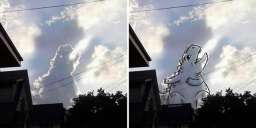 Художница показывает, как облака превращаются в картинки