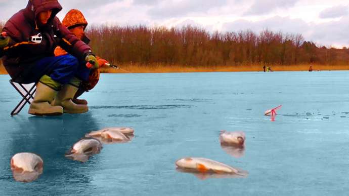 Удачная зимняя рыбалка на белую рыбу по последнему льду