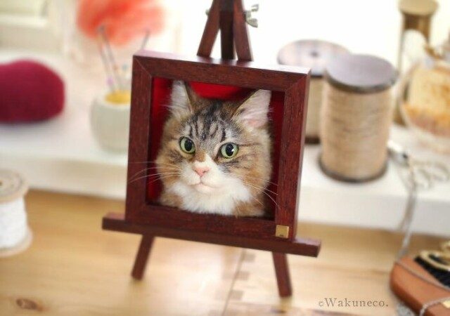 Очень реалистичные 3D-портреты кошек из валяной шерсти