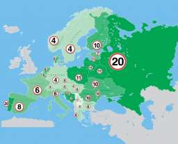 Карта: На сколько км/ч можно превысить скорость в разных странах
